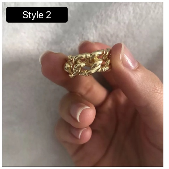 Chain Twist Design Vintage Women Resizable Rings - Picture 3 of 3